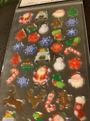 CHRISTMAS PAPER CRAFTS 3D CHRISTMAS MINI EPOXY STICKERS 52 PCS