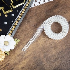 Jolee’s White Pearl Rhinestone Sticker Roll 1 Yard 4 MM Just Over 1/8″ Diameter