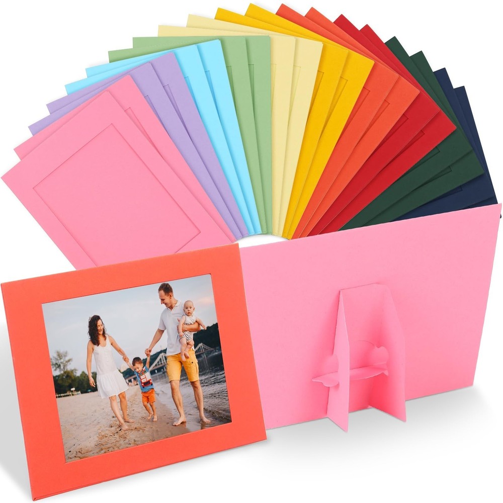 Maitys 100 Pcs Paper Picture Frames with Easel 4 x 6 Inch Cardboard Photo Fra…
