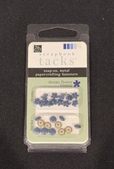 Chatterbox Denim Flower Scrapbook Tacks Snap-On Fasteners 12 Ct New Retired Rare