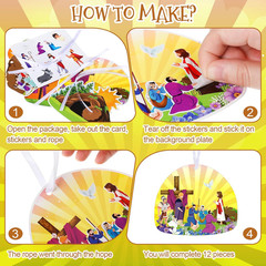 24Pcs Easter Religious Stickers for Kids Christian Sunday School Crafts