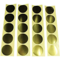 100Pcs Foil Pack – Embossed Foil Blank Certificate Stickers Pack For Sealing