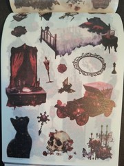 30 Pg Sticker Book Gothic Night Castle & 20 Sheets Ephemera Papers 50 Pgs Total