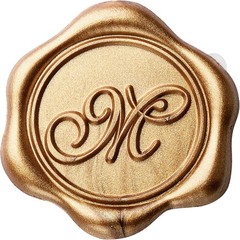 Initial Alphabet M Adhesive Wax Seal Stickers, 50 Pack Letter Envelope Seals,…