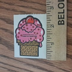 Vtg. Scratch And Sniff Cherry Ice Cream Cone! Smells Great!!!