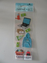 American Greetings COLLEGE Creative Touch 3D Stickers NIP