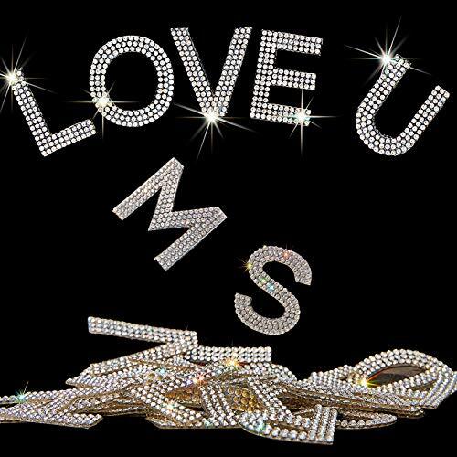 34Pcs Bling Rhinestone Alphabet Letter Stickers, A-Z Letters Self 1.57″ Silver