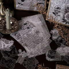 180 Pieces Vintage Black Scrapbooking Supplies Kit 120PCS Black Transparent Pape