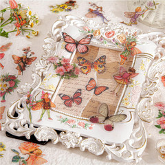 Vintage Fairy Stickers 4 Boxes 180 Pcs Transparent Floral Butterfly Journal Scra