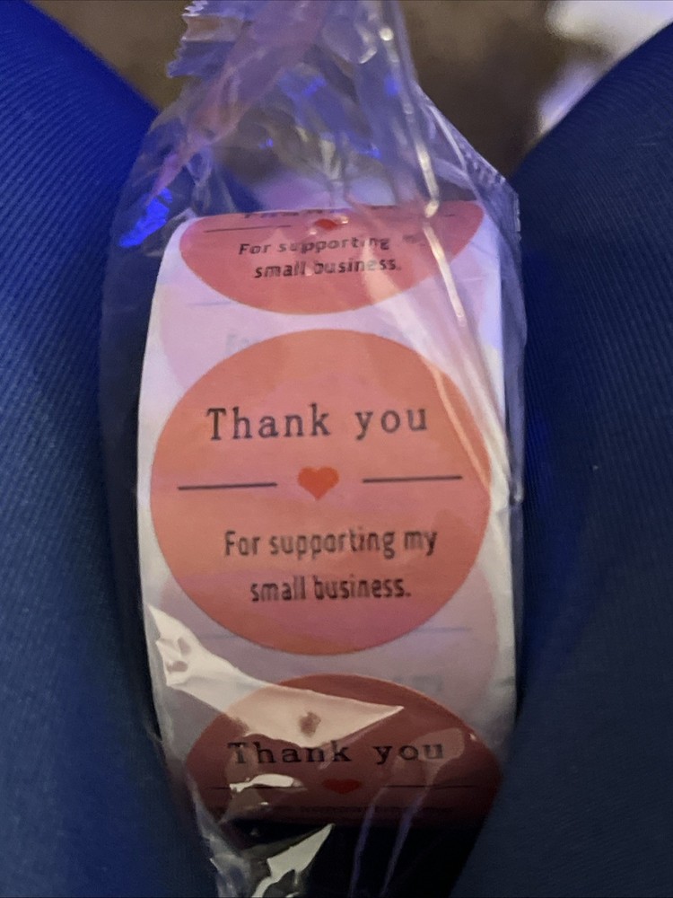 Thank You For Supporting My Small Business Stickers, 2 Rolls Of 500. New.Sealed
