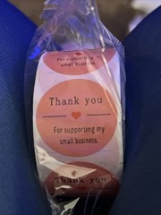 Thank You For Supporting My Small Business Stickers, 2 Rolls Of 500. New.Sealed