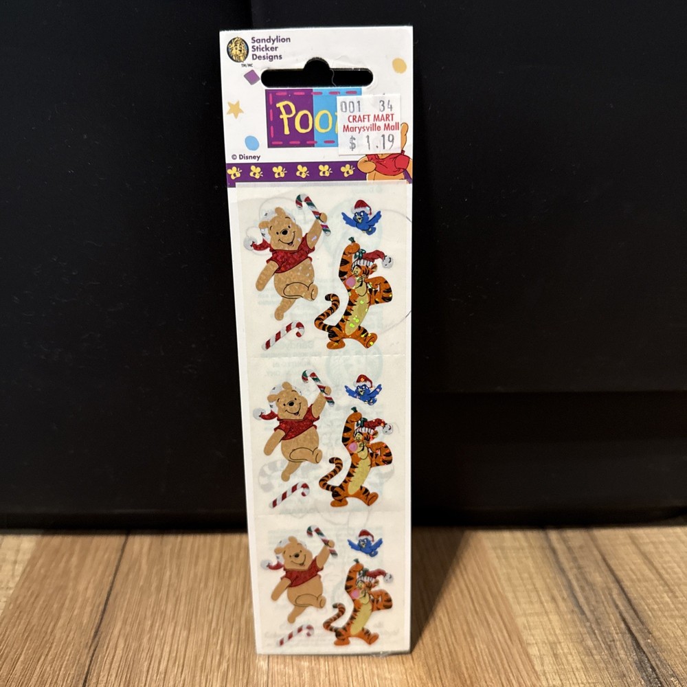 Vintage SandyLion Stickers Disney Winnie The Pooh Tigger Christmas sealed new