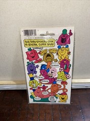 1976 SCRATCH N SNIFF MR. MEN AND LITTLE MISS STICKERS SEE THRU MARK 1 Mr. Lazy