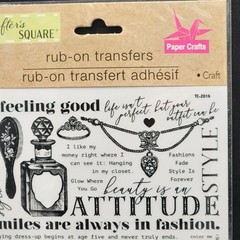 Crafters Square Paper Craft Rub On Transfer Stickers Decals Fashion Beauty Style