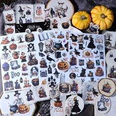 Halloween Rub-on Transfer Stickers 3 Sheets Use for Fabric Paper Wood Chips DIY