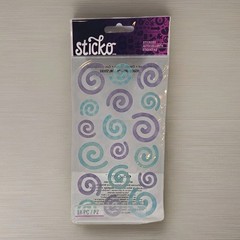 New EK Success Vellum Swirl Stickers 18 Count Purple & Blue Crafting Sticko