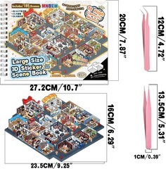 10 Sets Big Size DIY 3D Sticker Scene Collection Book Isometric Miniature Cozy R