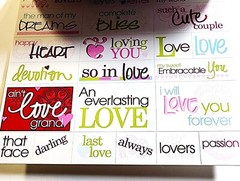 Deja Views Love Quotes Stickers 268pc Vellum Cardstock Alphabets Words Scrapbook