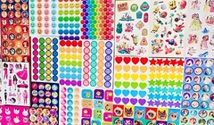 1079+ STICKERS Happy Faces Hearts Stars Rainbows Unicorns Fashion Girl Power