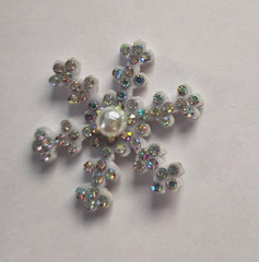 CraftbuddyUS 10pcs x40mm Glitter Rhinestone Snowflake patches, DIY(w/o Adhesive)