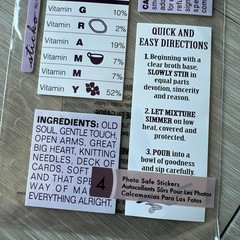 Grandmother Ingredients Sticker Sheet Sticko