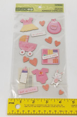 Studio 112 Newborn Baby Girl Chipboard Stickers Dimensional Cards Scrapbooking