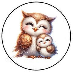 OWL MOM AND BABY ENVELOPE SEALS LABELS STICKERS PARTY FAVORS