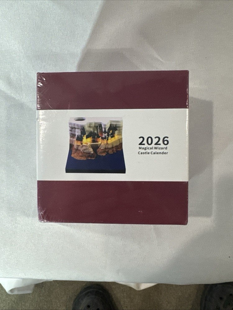 2026 Magical Wizard Castle 3D Calendar, Memo Pad/ Desk Calendar For Home Office
