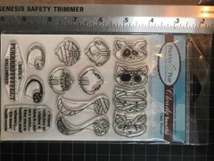 New PRICKLEY PEAR Rubber Stamp set BUILD A CAT Halloween free USA ship