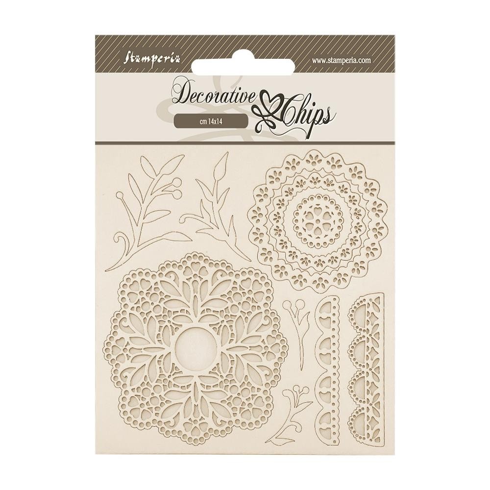 Stamperia Decorative Chips – Timeless Lace, SCB265