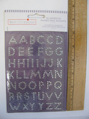 Walmart RHINESTONE ALPHA Accents 1 Sheet 45 Pieces NOS