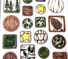 Beary Patch 2005 Clear Stickers Outdoors Tree Wood Country Scrapbook Journal NEW