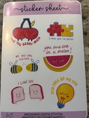 Valentines Day Sticker Sheet Funny Humor Puns Dad Jokes