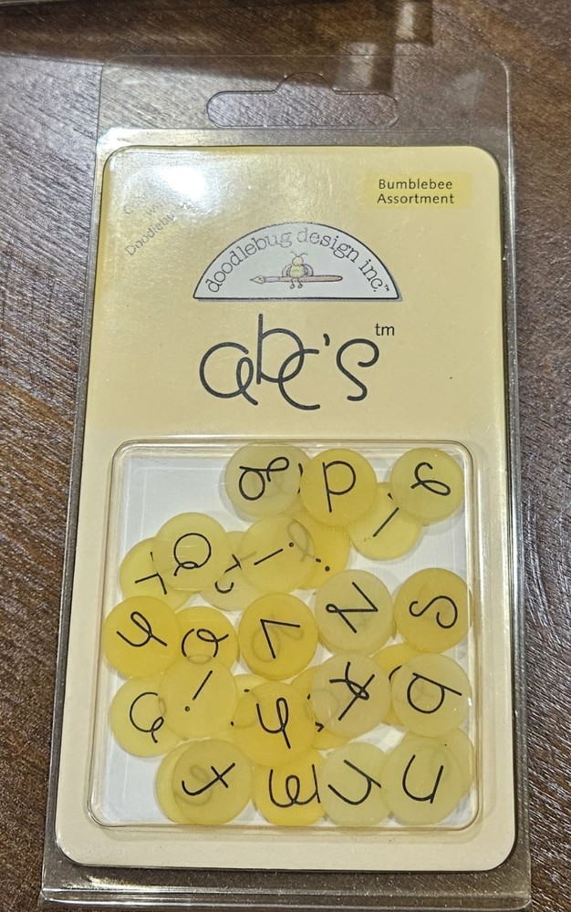 doodlebug design abc’s round for crafts Yellow Matches bumblebee design