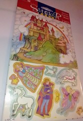 Vtg American Greetings Sticker World Fairytale Activity 2 Sheets. New. Rare.