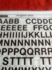FIVE Letraset INSTANT LETTERING Transfer 60pt Helvetica Medium NICE 5
