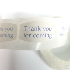 Uline Custom Label Stickers, «Thank You For Coming», 490 pieces, Blue White