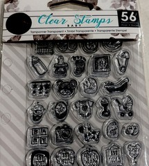 My Prima Planner 56 Clear Stamps -Baby Mini Icons & Words, 591588