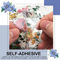 160Pcs Flower Plant Stickers,20 Patterns PET Transparent Decorative Stickers, Fl
