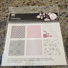 NEW Making Memories Sabrina Acetate Sheets 8×8 multipack, Pink, Black Set of 6