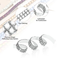 0.79 Inch x 1 Yard Crystal Rhinestone Sticker Ribbon White