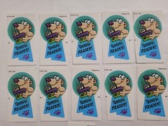 Vintage Terrific Reader Super Bears Award Ribbon Sticker Lot Teacher Home School