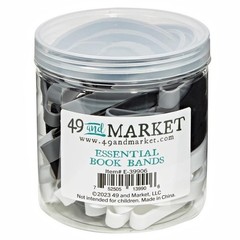 49 AND MARKET – 24 PCS. – ESSENTIAL BOOK BANDS – BLACK , GRAY , WHITE