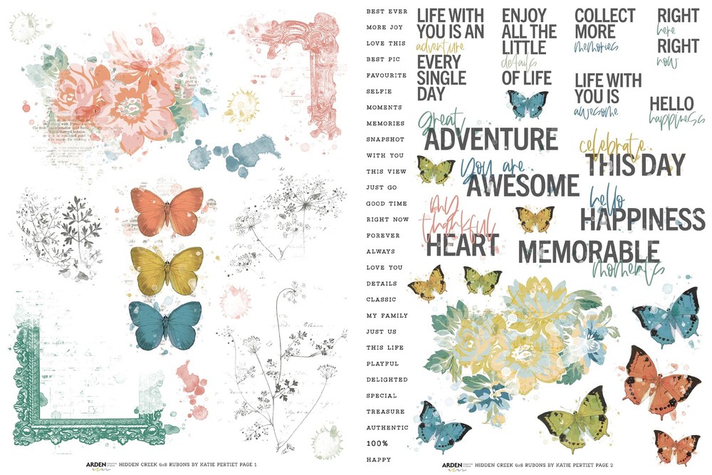 Arden Creative Studio Page Starters 6×8 Rub-On Transfer Set, ACSRO0002
