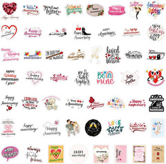 50Pcs Anniversary Stickers for Adults, Happy Quote Sticker for Teens Kids Teache