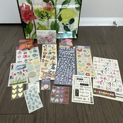 3M Scotch photo tape Scrapbooking Supplies kit Stickers Tags Die cuts paper lot