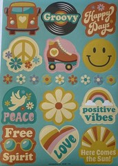 HIPPY DAY Stickers(21pc) Skate•80’s•Free Spirit•Flower•Groovy•Smiles•Card Making