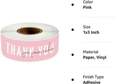 3 Rolls Thank You Stickers 1×3 Inch Sealing Labels for Small Business Packaging
