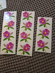 Vintage Mrs. Grossman Floral Flower Sticker Sheets Lot – Tulips Lillies Pansies