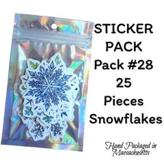 STICKER PACK – Pack #28 – 25 Pieces – Snowflakes